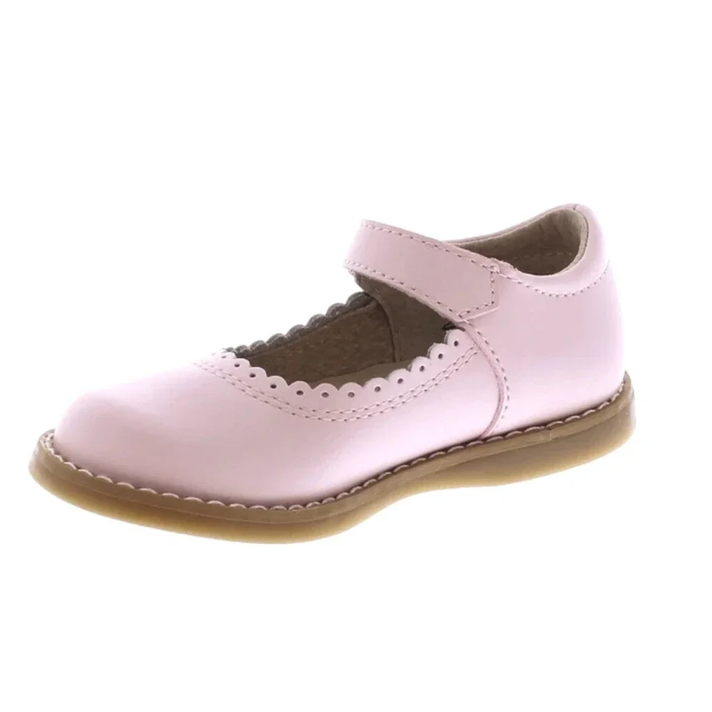 FootMates Allie Flats Girls 13 Rose Leather Adjustable Strap Mary Jane ZOGG3945